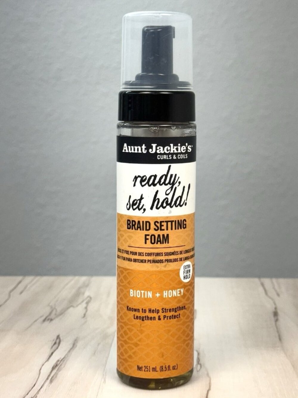 AUNT JACKIE'S Curls & Coils 8.5oz Ready, Set, Hold! Braid Setting Foam NIP NEW